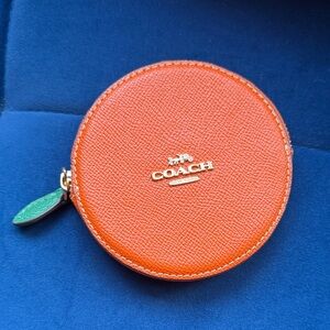 Coach Vibrant Orange Round Pouch
